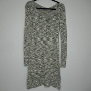 Aventura Gemma Sweater Dress Organic Cotton Knit Long Sleeve Olive Size Small